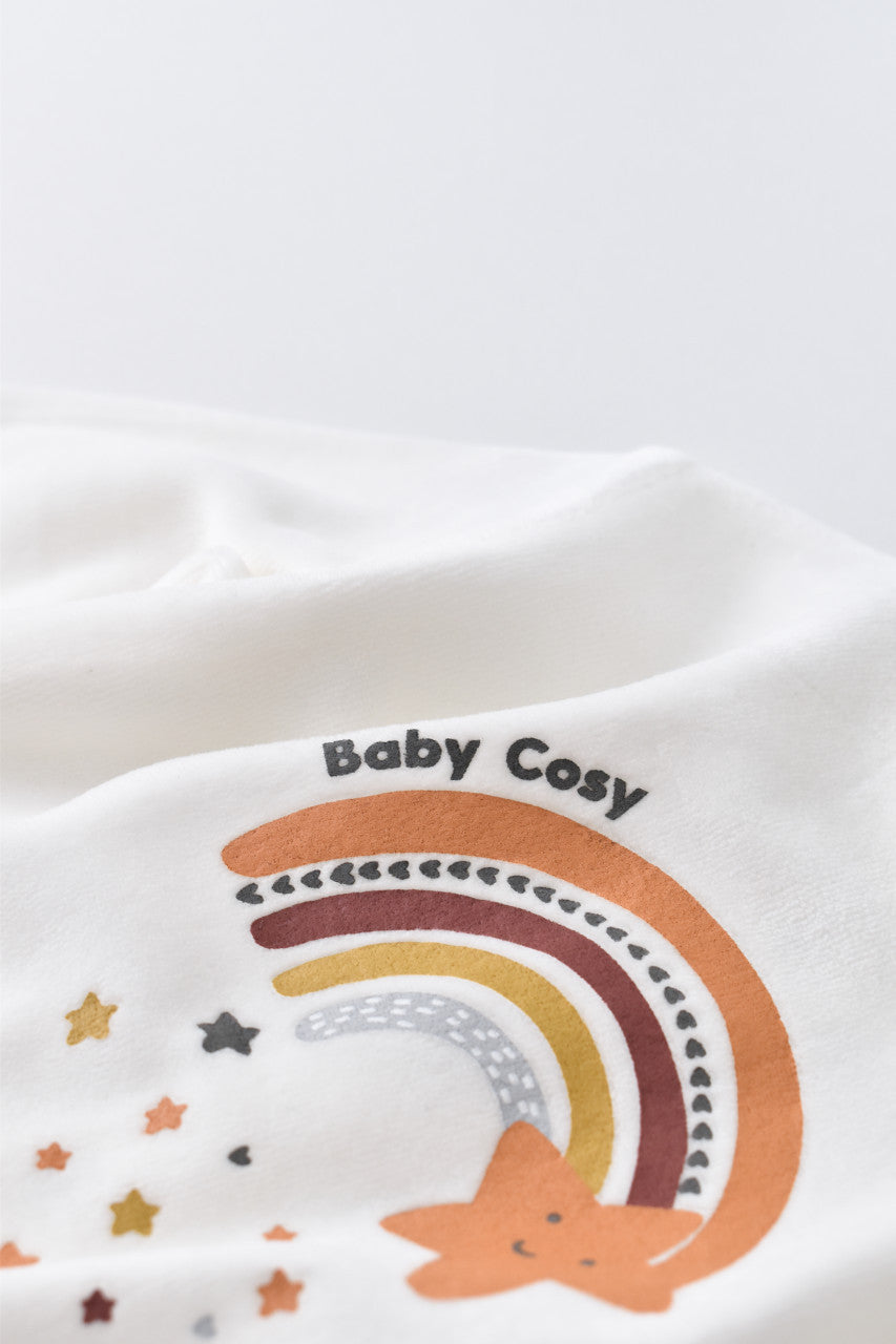 Salopeta Curcubeu cu maneca lunga si botosei din 80%bumbac organic si 20% poliester - , BabyCosy